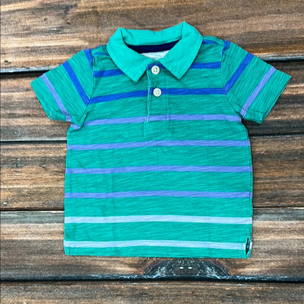 Oshkosh B’gosh Size 6 Month Striped Green and Blue Kids Polo Shirt